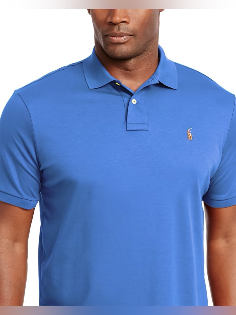 Ralph Lauren Men’s Polo Shirt in Bright Blue with Embroidered Pony